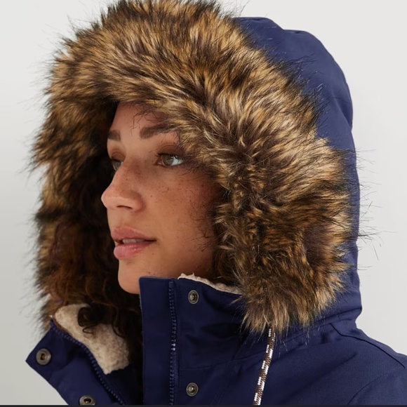 EDDIE BAUER Riley Weathered Insulated Parka Faux Shearling Lined Coat Navy XXL - Picture 7 of 15